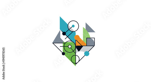 Colorful Geometric Shapes Forming Abstract Logo.