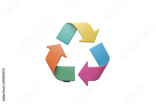 Free Download Colorful 3d recycling arrows flowing in a continuous loop, representing ecology, sustainability, and environmental conservation - GFXLoad