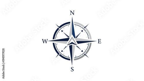 Navigation compass with directional arrows.