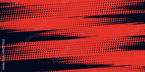striking red and black textured background that combines classic halftone printing techniques with modern, aggressive digital brushwork