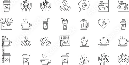 Business and Human Resources Vector Line Icons Set for Startup Career Development Recruitment Growth and Corporate Professional Management Success Concepts