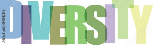 Diversity Colorful Letters Forming Word on White Background