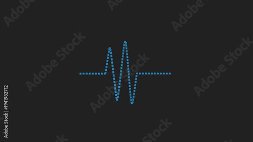 Blue heart rate line graphic design.