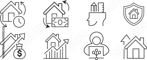 Real estate and finance icons