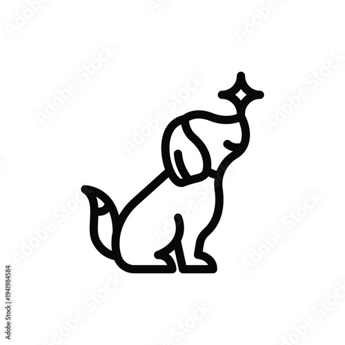 dog with star simple dog icon minimalist dog design icon.