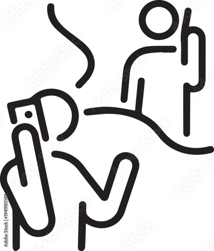 Phone Call Icon with Human Figures