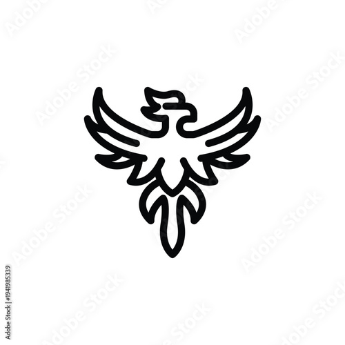 black phoenix logo emblem mythical bird symbol fire spirit icon icon.