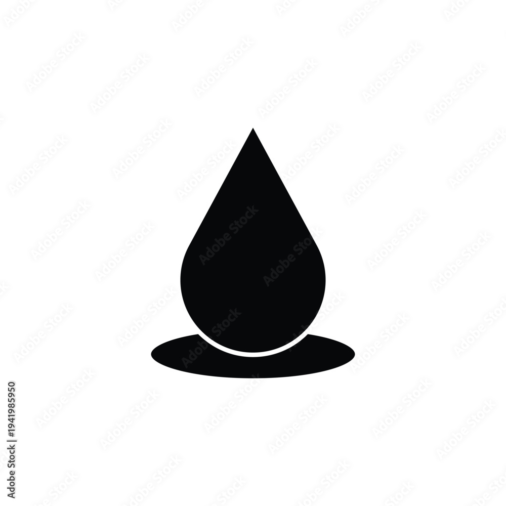 Fototapeta premium black water drop icon shadow.