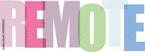 Colorful Remo Text Logo Isolated on White Background