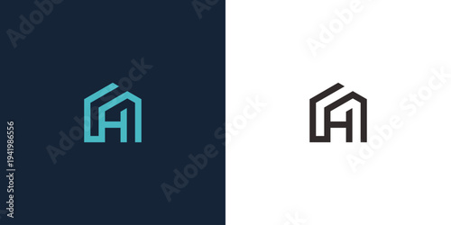 Minimalist house logo design with letter H inside modern style.