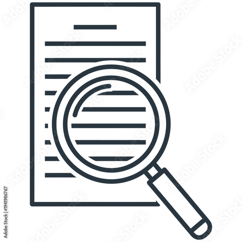 Magnifying glass over a document indicating a thorough review or inspection