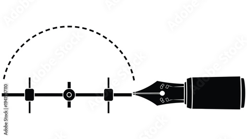 Diagram of a mechanical linkage system with a cylindrical attachment