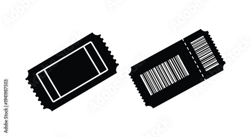 Two event tickets displayed against a white background silhouette