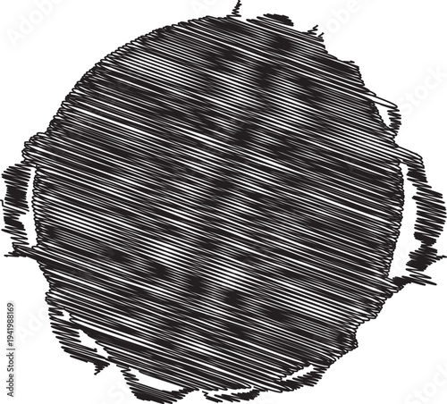 A black and white image of a round object with a mesh like texture