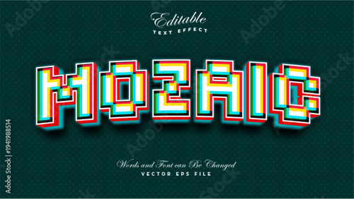Mozaic 3D Bold Text Effect