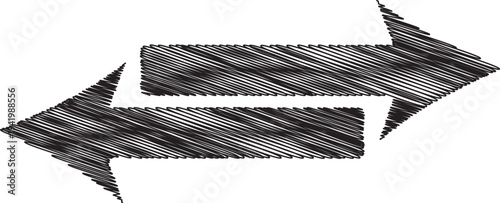 Arrows pointing in opposite directions with stencil effect