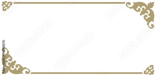 Vintage Gold Corner Frame Border Elegant Ornamental Decoration