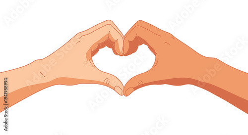 Two hands forming a heart shape in a symbol of love and unity