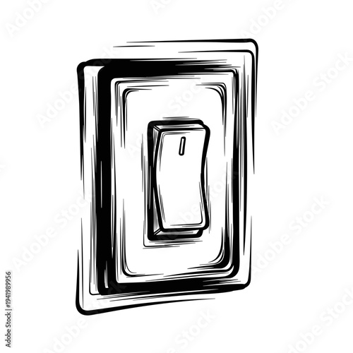 Light switch illustration in sketch style with simple design  