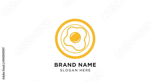 Modern Minimalist Logo Design Template with Egg and Circle Elements.