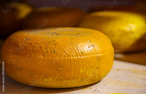 Process of making  parmesan hard cheese.