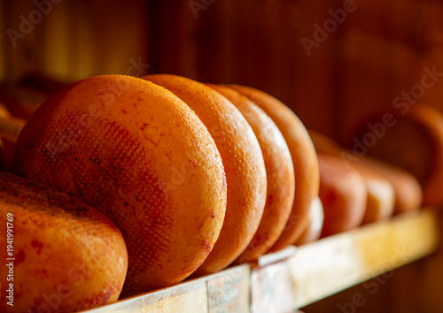 Process of making  parmesan hard cheese.