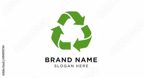 Green Recycling Logo Template for Eco Friendly Brand.