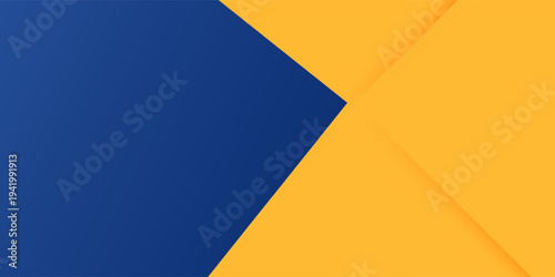 Abstract blue yellow banner geometric shapes background. Vector abstract graphic design banner pattern presentation background web template.