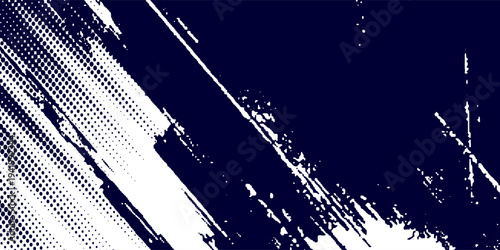 Dots halftone white \u0026 blue color pattern gradient grunge texture background. Dots pop art comics sport style vector illustration