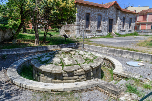 Vászonkép Circular archaic Funerary Monument of Menecrates from around 600 BC in front of