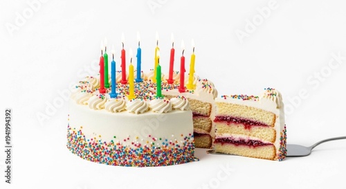 birthday cake with candles