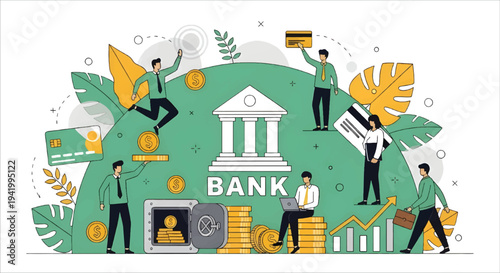 Financial Services and Banking Solutions for a Thriving Economy Vector Design