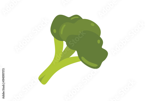 Flat Broccoli illustration featuring fresh green vegetable art