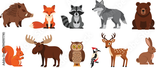 Flat vector collection of diverse families engaging in various activities including walking the dog gardening and outdoor summer leisure.