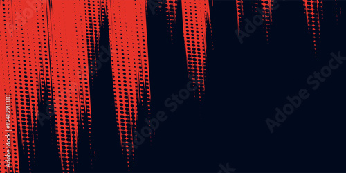 Red halftone dots blue color pattern gradient grunge texture background. Dot pop art comic sport style vector illustration. Eps10