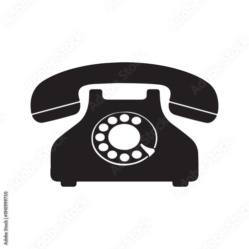 Telephone symbol silhouette vector art on white back ground