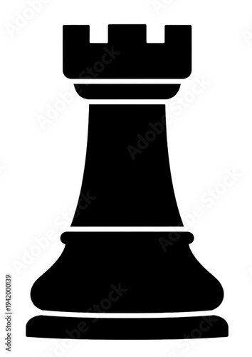 Staunton Chess Rook Silhouette Classic Castle Chess Piece Icon