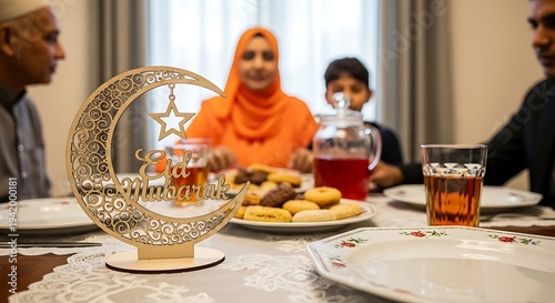 Wallpaper Mural Family gathering for Eid Mubarak with cookies and drinks celebration Torontodigital.ca