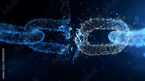 A broken chain symbolizing disruption and transformation. The image captures the concept of breaking free from constraints and embracing change