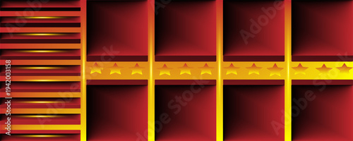 Abstract red background with inflated cells, 3D rendering illustration