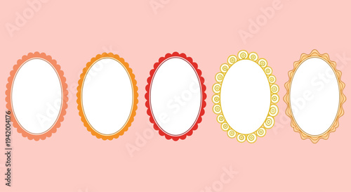 Oval frame templates for photo collages and art projects