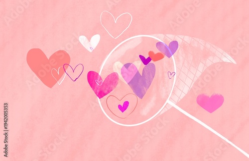 Abstract hearts conveying love and expression