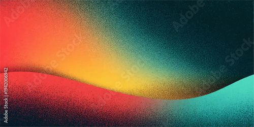 Vibrant Wave Abstract: A captivating abstract composition features a dynamic wave of color blending from a fiery red to a calm teal, symbolizing energy, transition, and harmony.