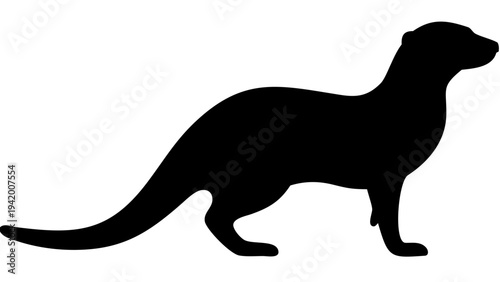 meerkat black silhouette icon, standing desert animal silhouette, transparent background