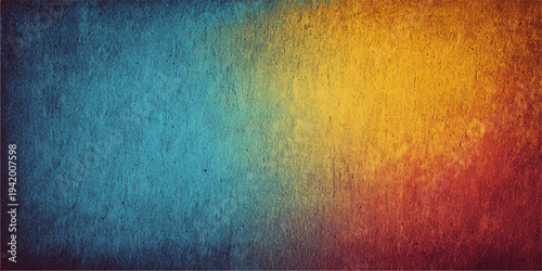 Celestial Color Fusion: A striking abstract composed of a dynamic blend of vibrant blue, sunny yellow, and fiery orange hues, creating a visually stimulating gradient that embodies energy and emotion.