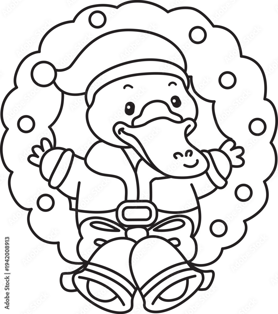 Obraz premium Cute set of platypus sticker with christmas activity. Platypus 
