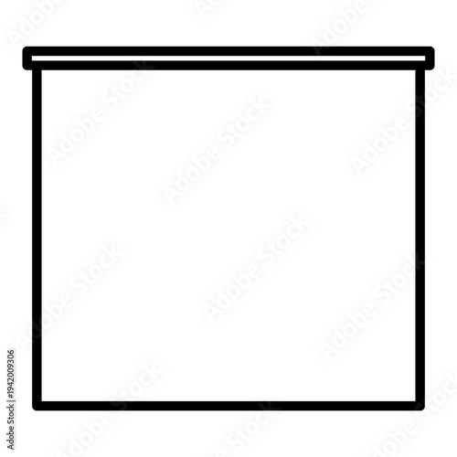 Roller Blinds Window Icon – Modern Interior Flat Vector Illustration