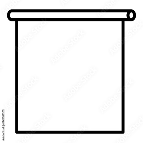 Roller Blinds Window Icon – Modern Interior Flat Vector Illustration