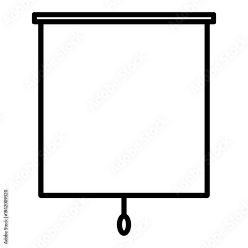 Roller Blinds Window Icon – Modern Interior Flat Vector Illustration
