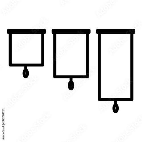 Roller Blinds Window Icon – Modern Interior Flat Vector Illustration